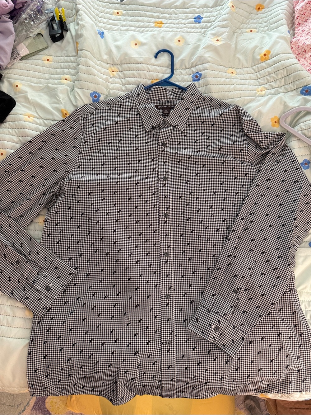 Michael Kors Black & White Checked Shirt Jacket